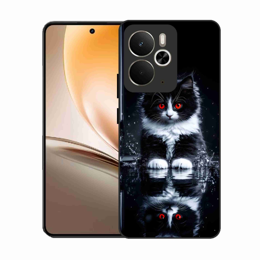Gél borítás mmCase a Realme 14T 5G/14 5G készülékhez - fekete-fehér cica