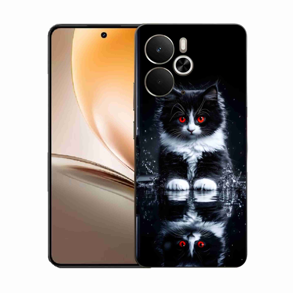 Gél borítás mmCase a Realme 14T 5G/14 5G készülékhez - fekete-fehér cica