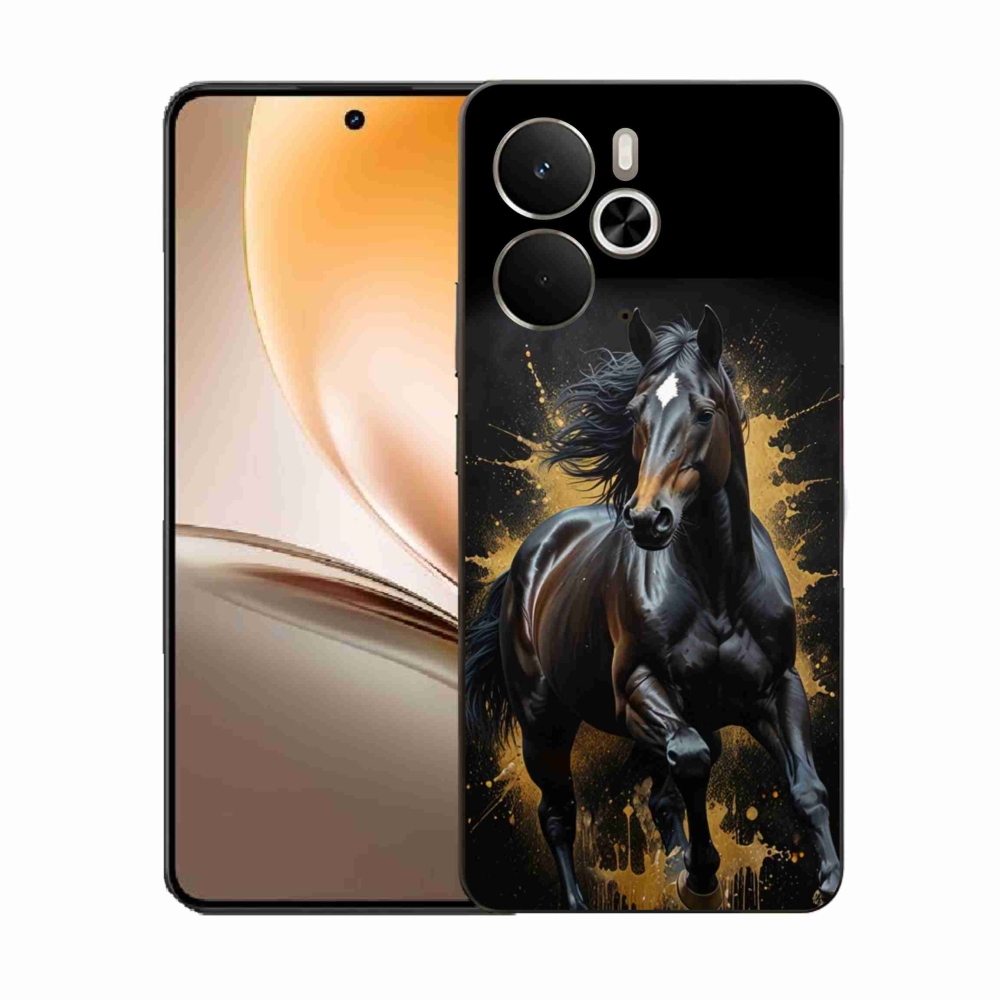 Gél borítás mmCase a Realme 14T 5G/14 5G készülékhez - elegáns fekete ménes