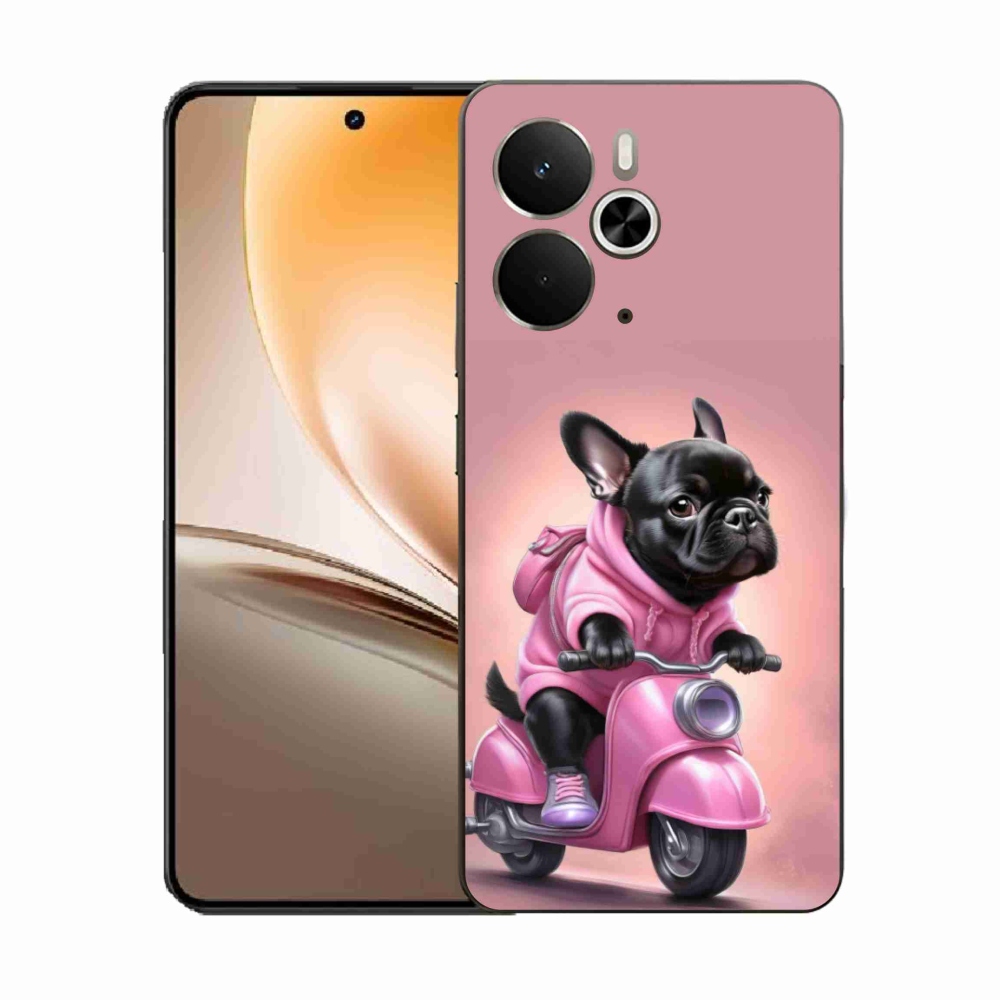 Gél borítás mmCase a Realme 14T 5G/14 5G - Francia bulldog a robogón