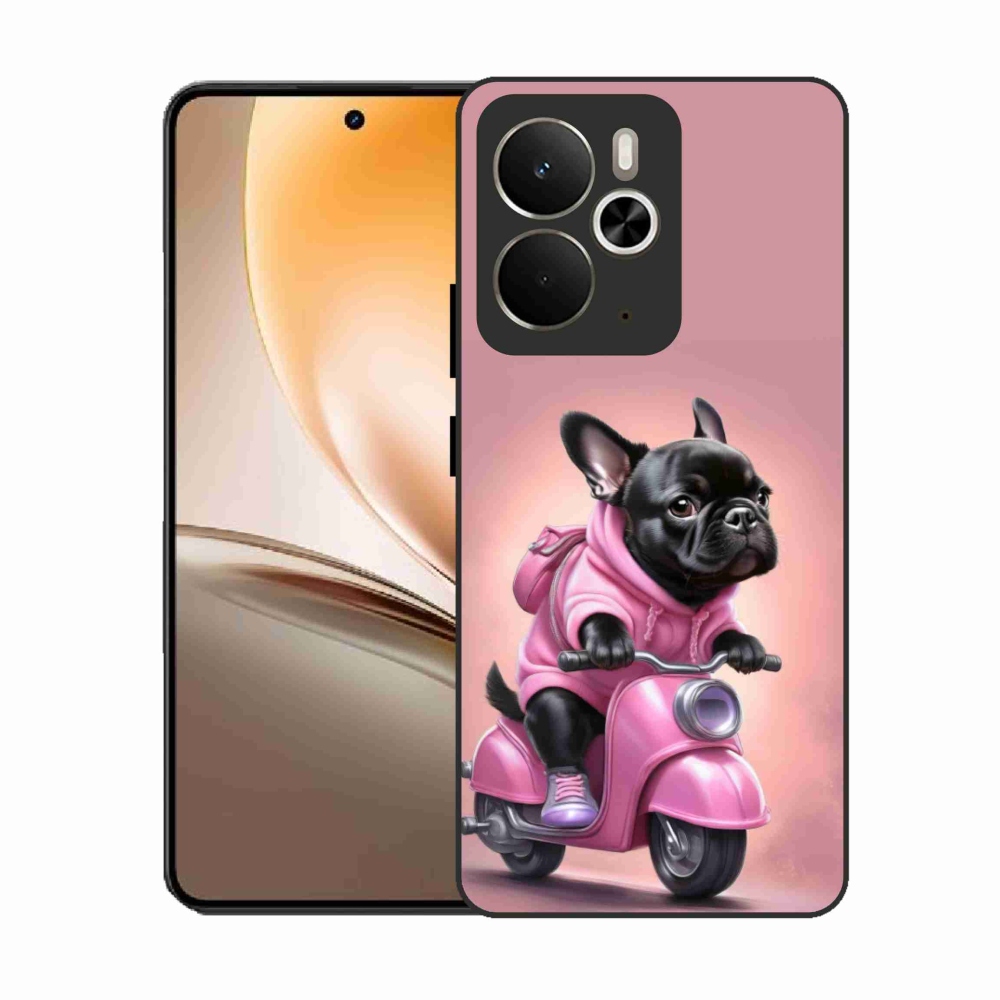 Gél borítás mmCase a Realme 14T 5G/14 5G - Francia bulldog a robogón