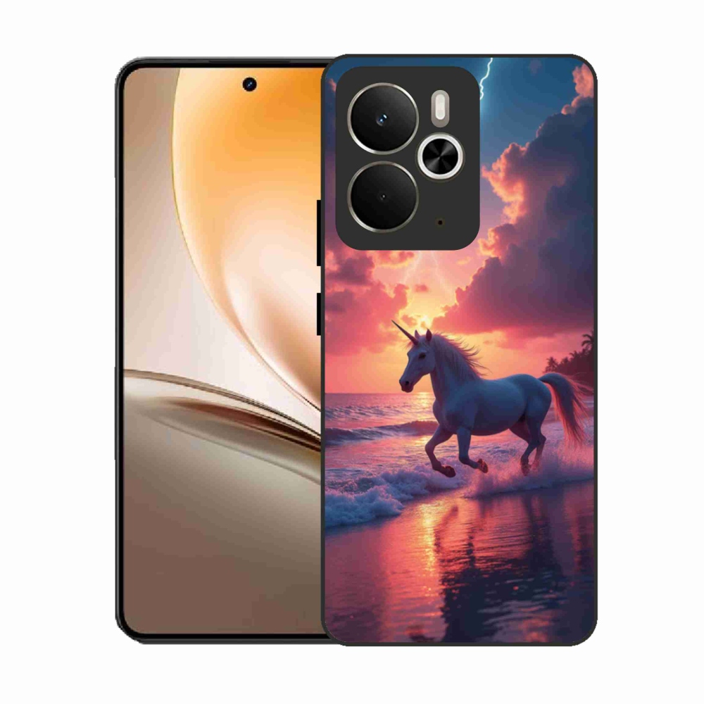 Gél borítás mmCase a Realme 14T 5G/14 5G számára - egyszarvú a tengerparton