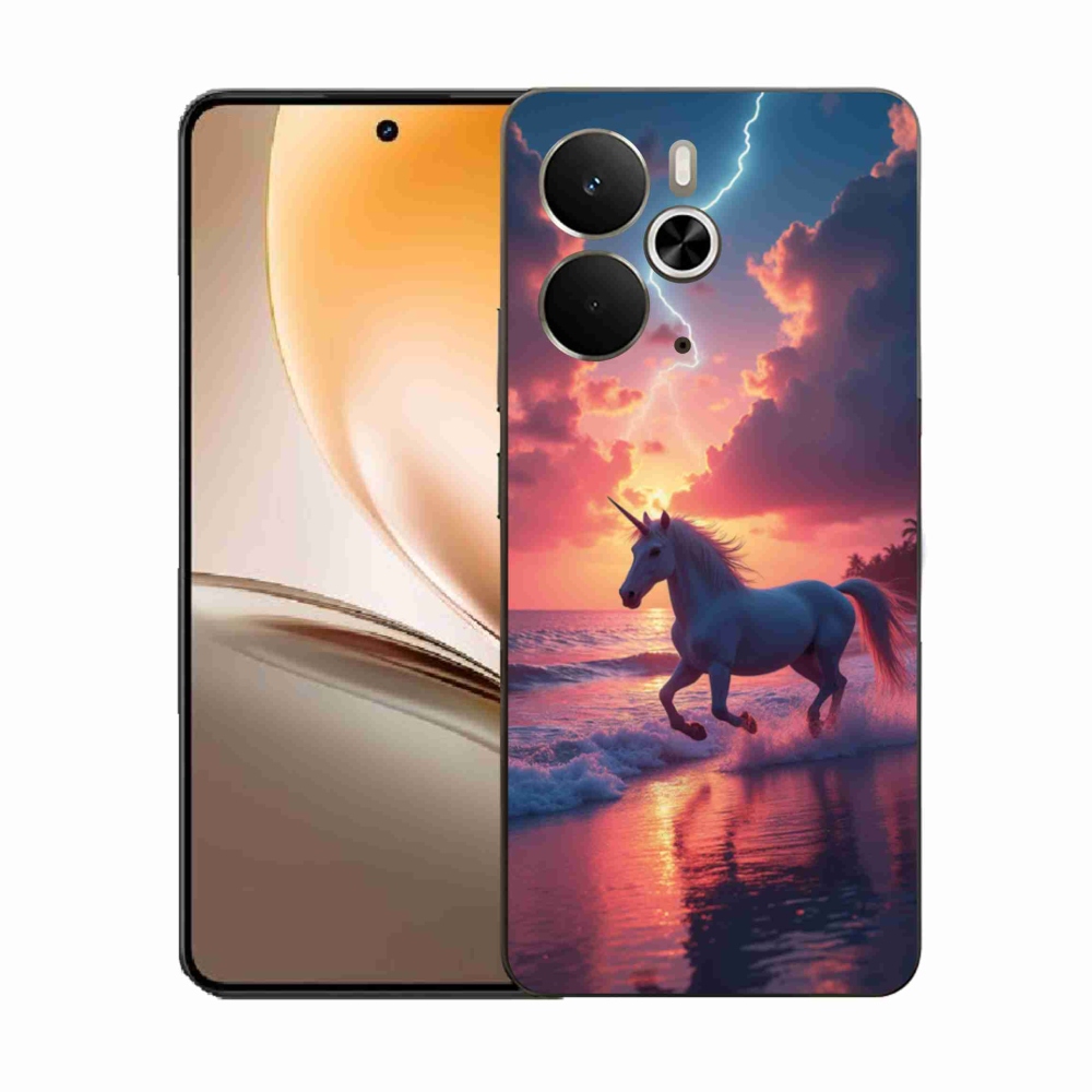 Gél borítás mmCase a Realme 14T 5G/14 5G számára - egyszarvú a tengerparton