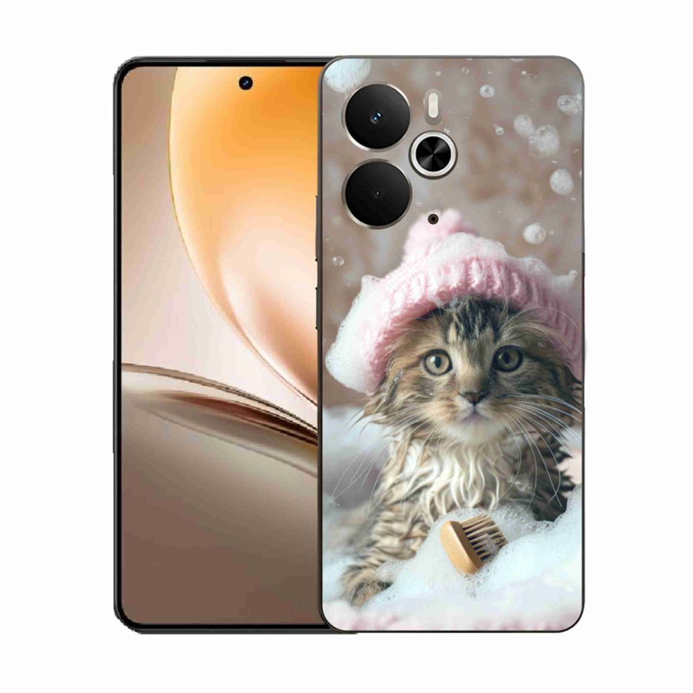 Gél borítás mmCase a Realme 14T 5G/14 5G - cica és fürdő számára