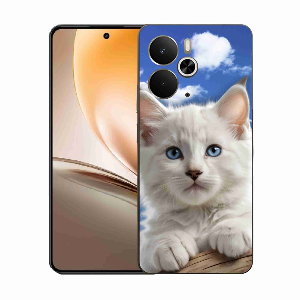 Gél borító mmCase a Realme 14T 5G/14 5G készülékhez - cica és felhők