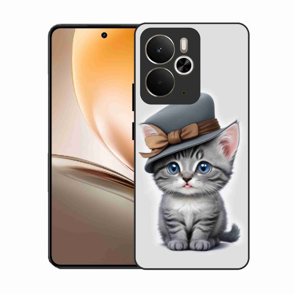 Gél borítás mmCase a Realme 14T 5G/14 5G számára - cica sapkával