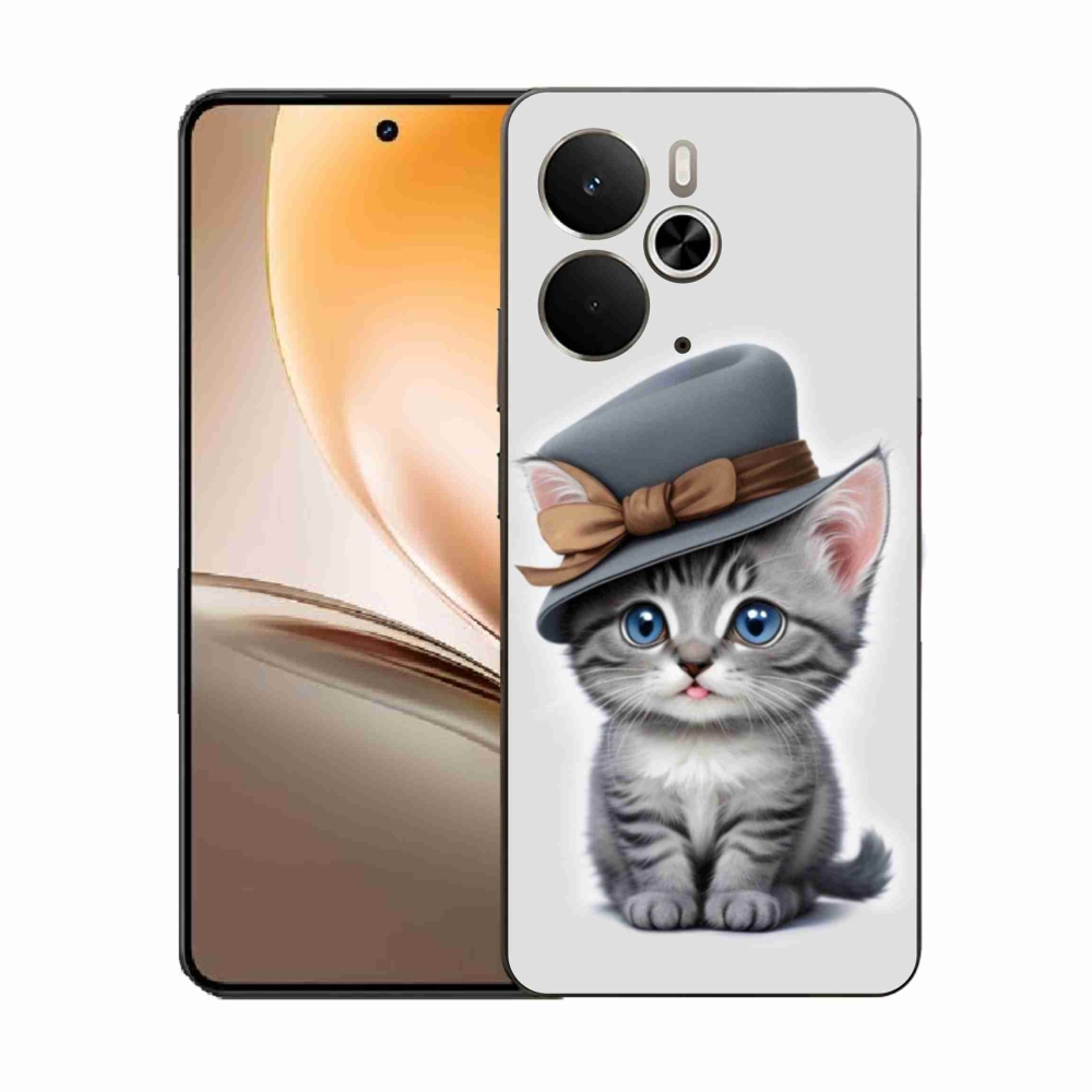 Gél borítás mmCase a Realme 14T 5G/14 5G számára - cica sapkával