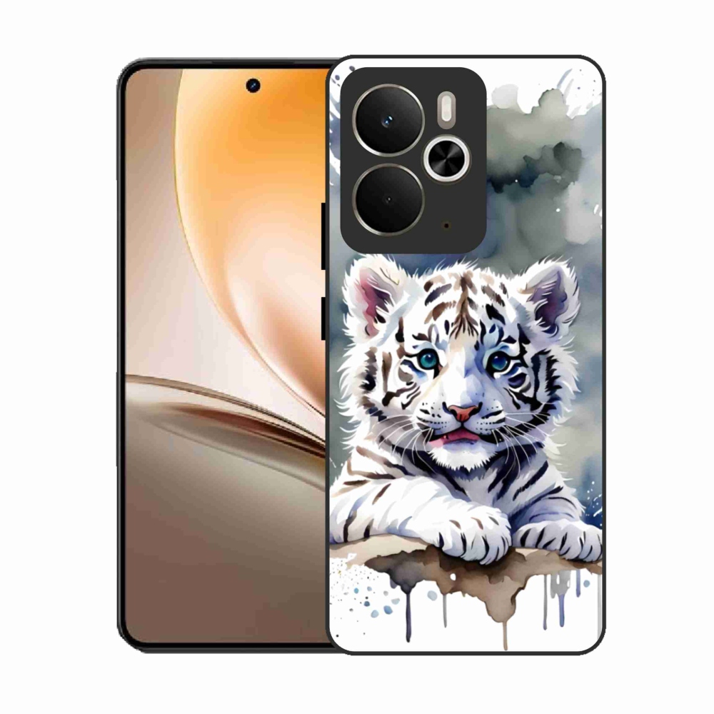 Gél borítás mmCase a Realme 14T 5G/14 5G készülékhez - fehér tigriskölyök