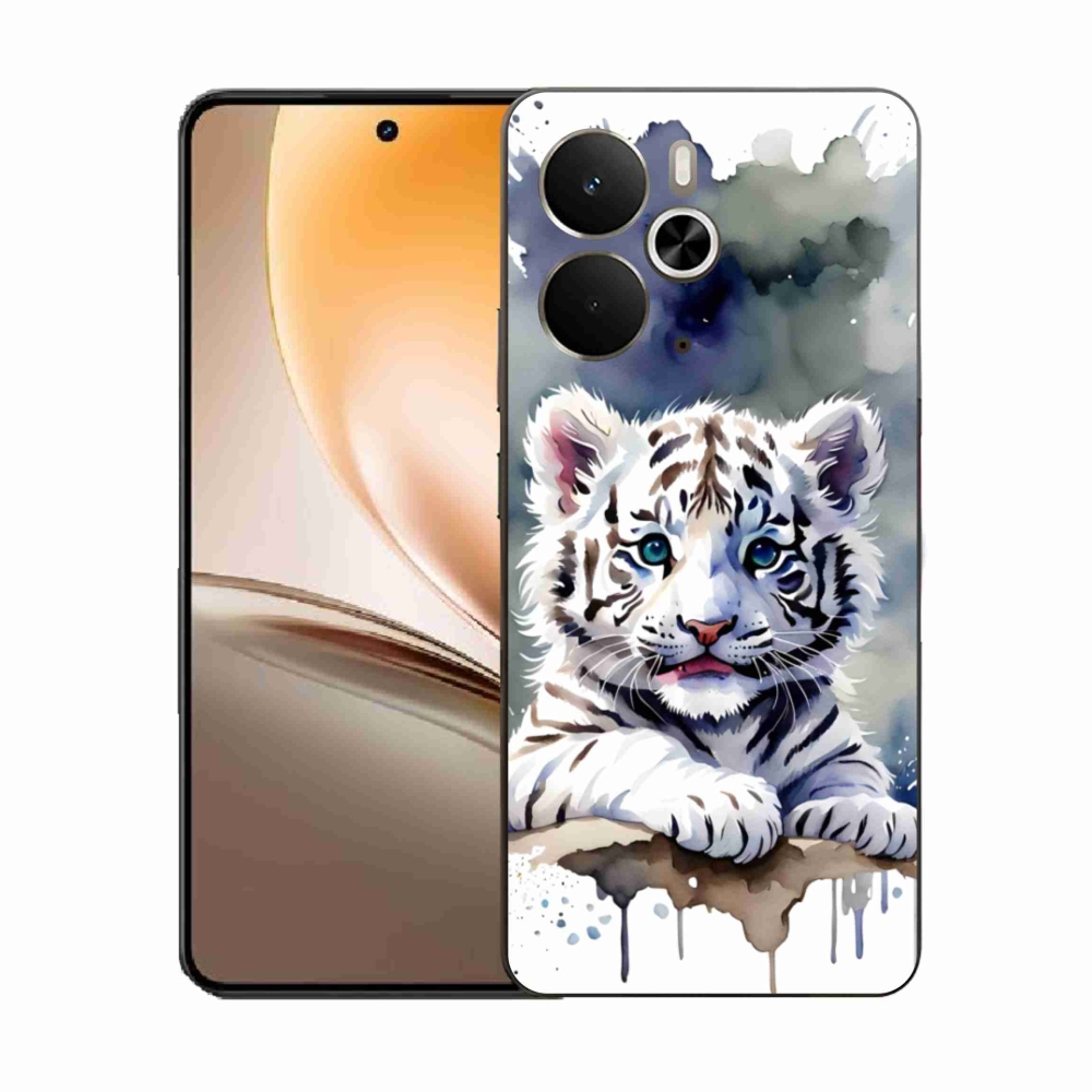 Gél borítás mmCase a Realme 14T 5G/14 5G készülékhez - fehér tigriskölyök