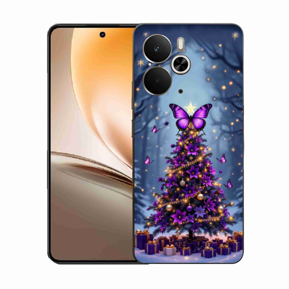 Gél borító mmCase a Realme 14T 5G/14 5G - pillangó karácsonyfa számára