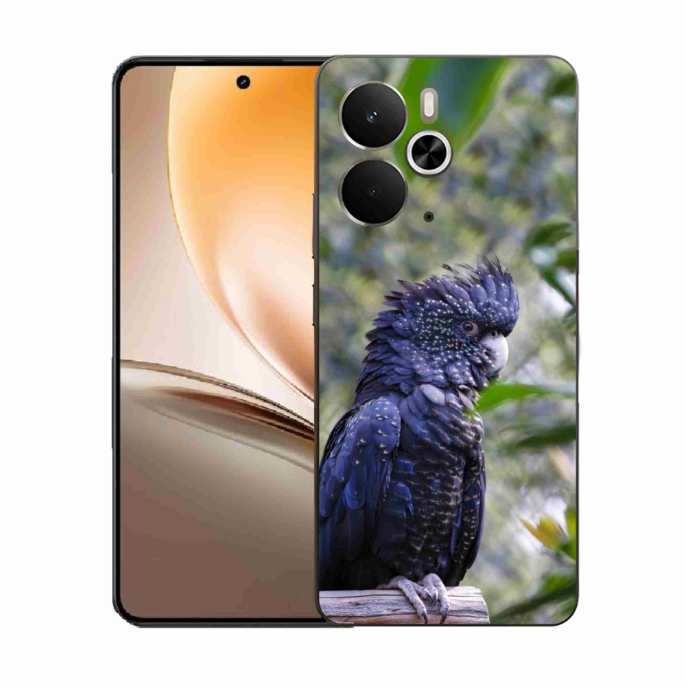 Zselés borítás mmCase a Realme 14T 5G/14 5G készülékhez - papagáj kakadu fekete