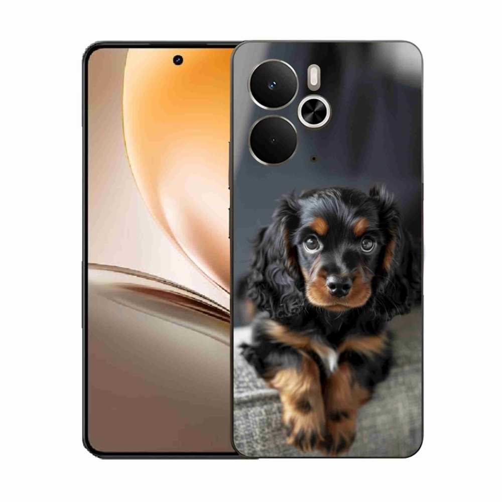 Gél borítás mmCase a Realme 14T 5G/14 5G számára - aranyos hosszú szőrű tacskó