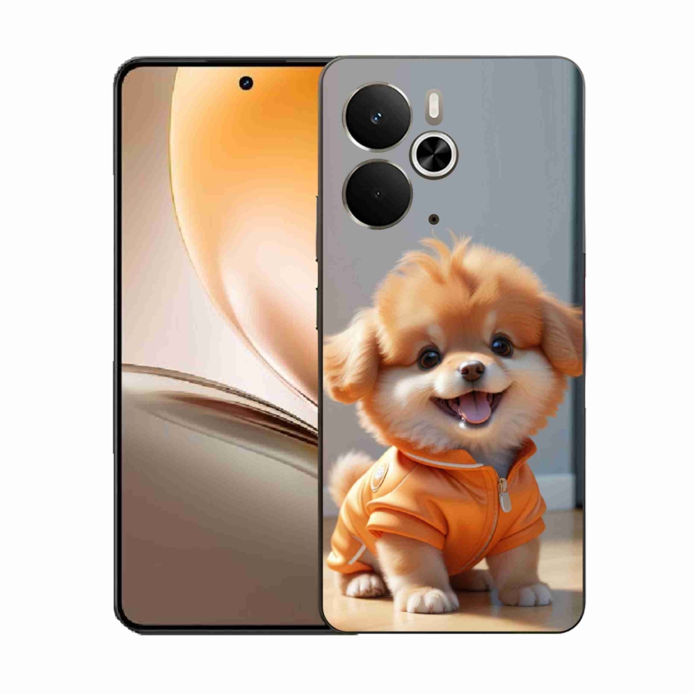 Gél borítás mmCase a Realme 14T 5G/14 5G készülékhez - aranyos pomerániai pulóverben