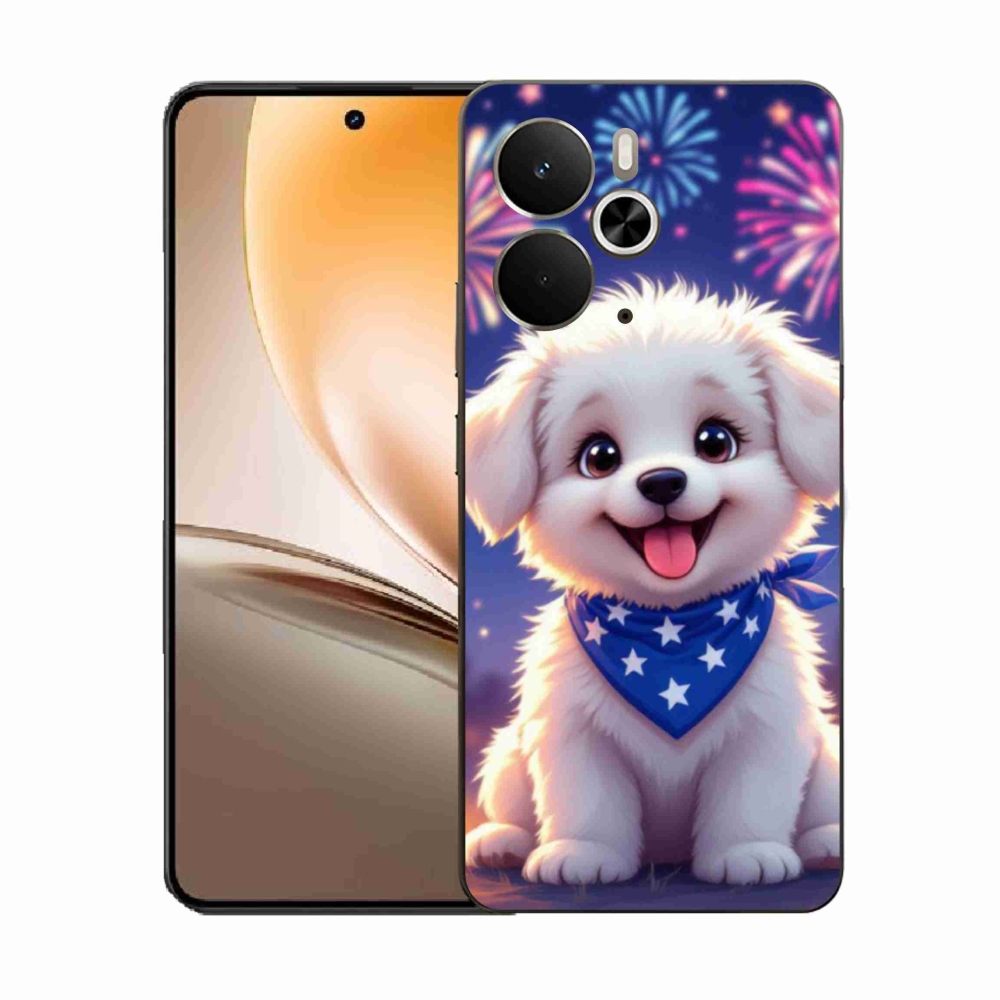 Gél borítás mmCase a Realme 14T 5G/14 5G - ünnepi kölyökkutyakölyökhöz