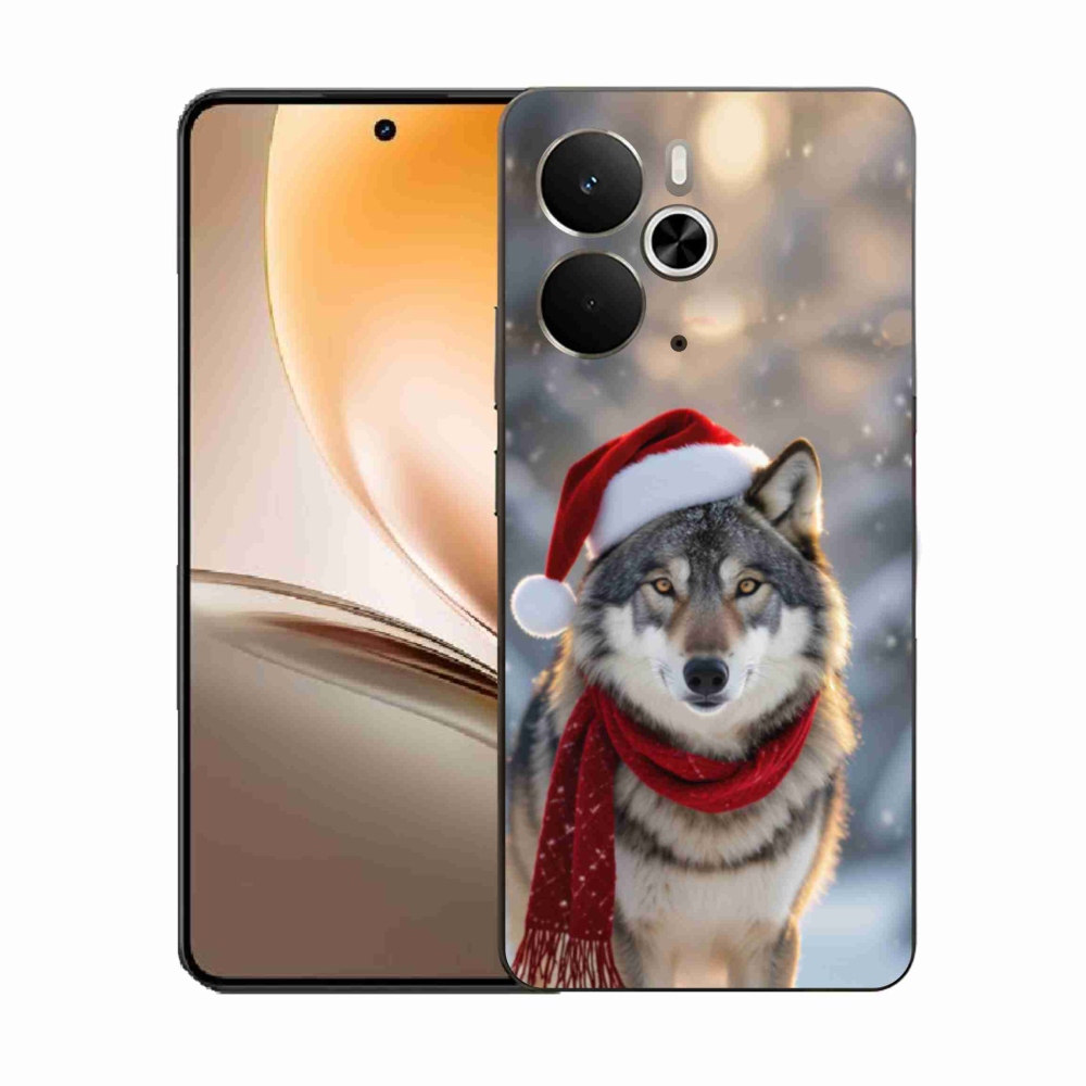 Gél borítás mmCase a Realme 14T 5G/14 5G - karácsonyi farkashoz