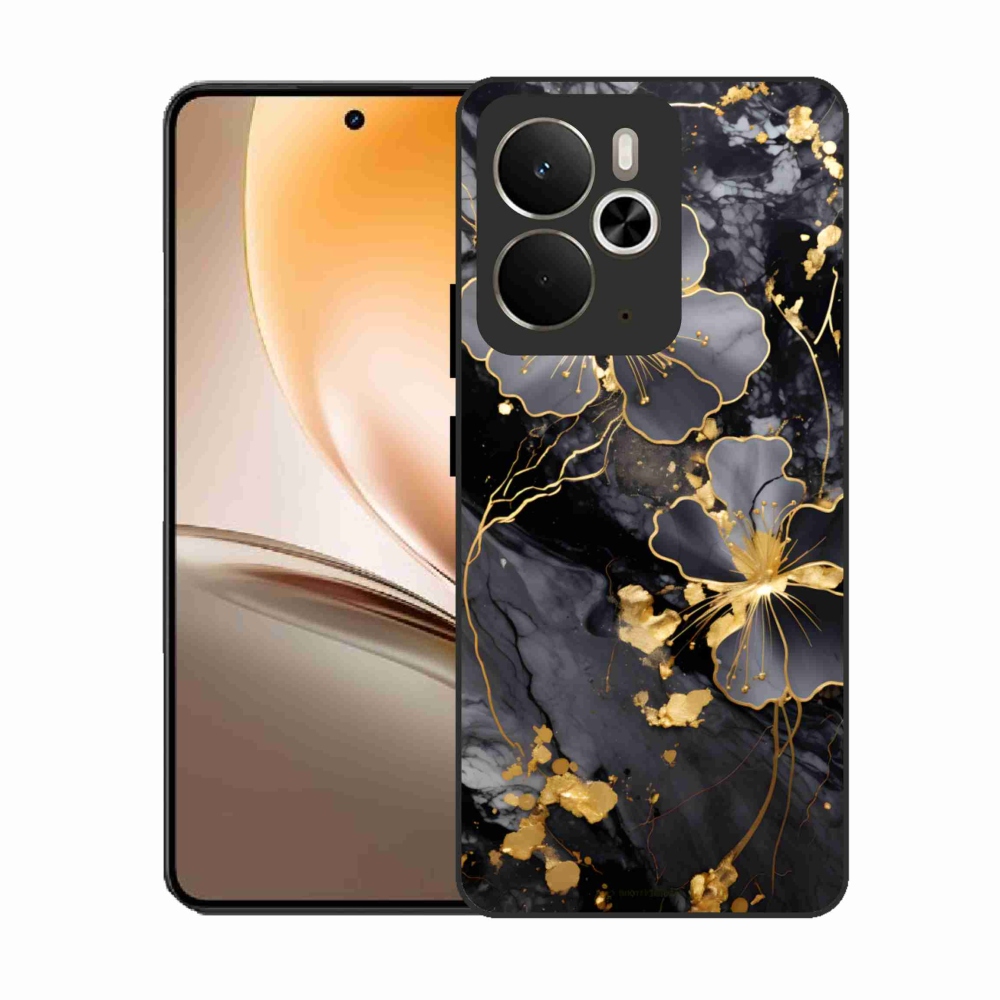 Gél borító mmCase a Realme 14T 5G/14 5G - arany virágokhoz