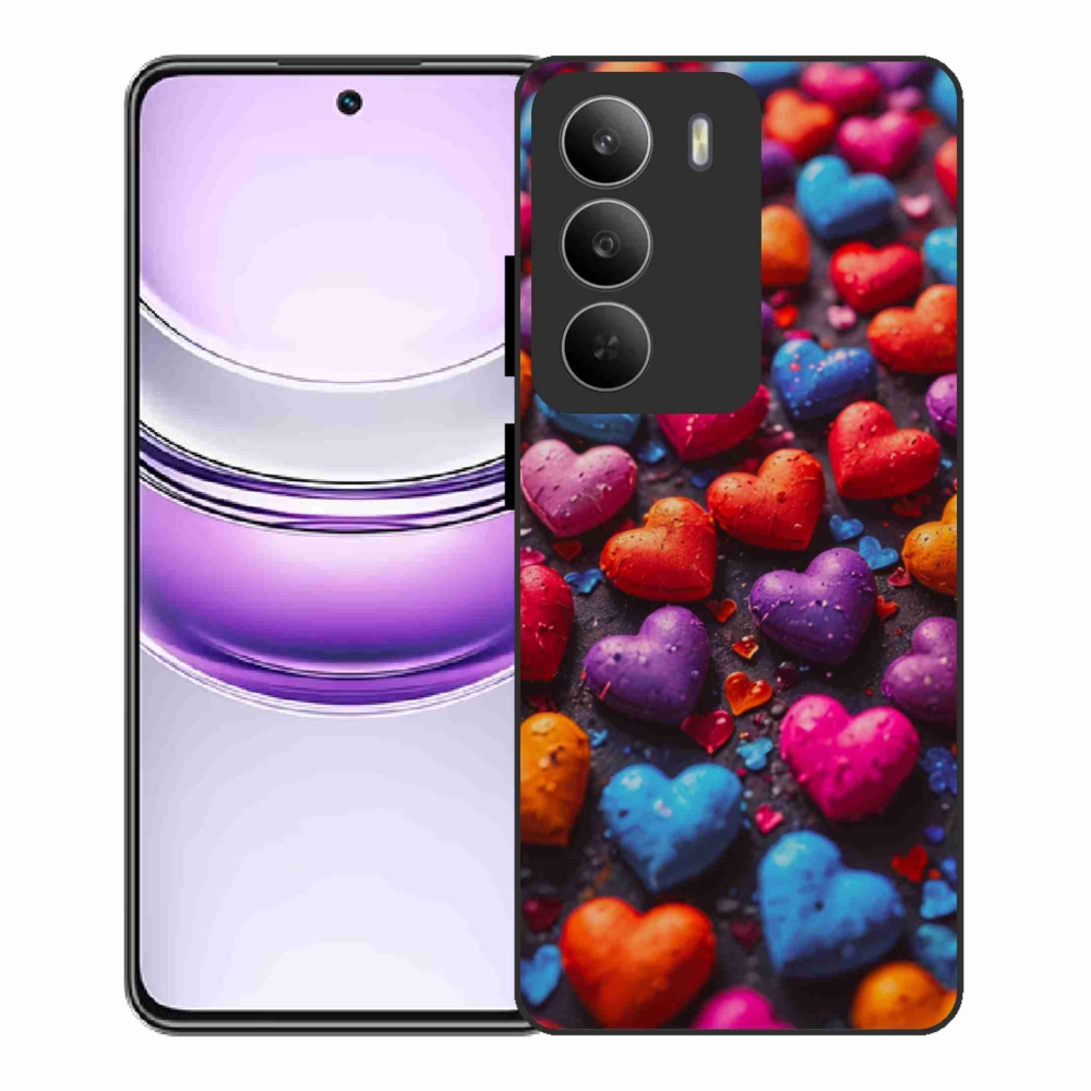 Zselés borítás mmCase a Realme 14x 5G készülékhez - színes szív