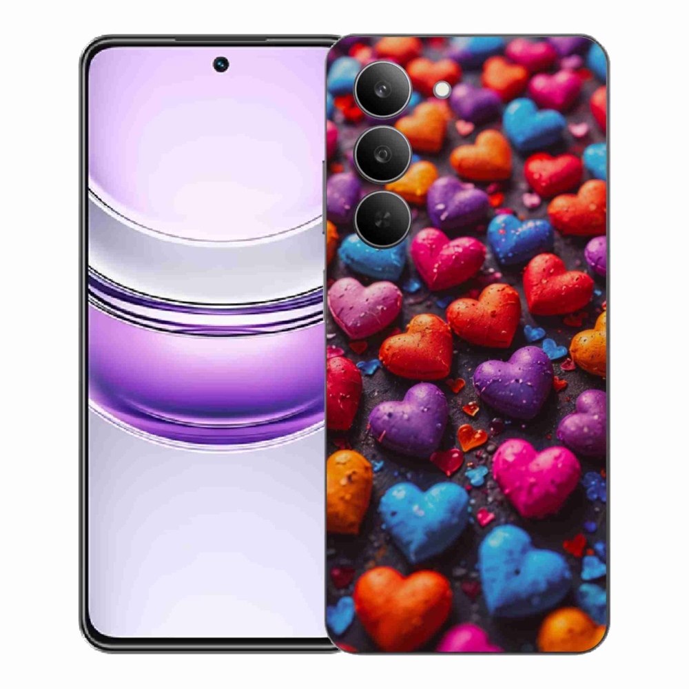 Zselés borítás mmCase a Realme 14x 5G készülékhez - színes szív