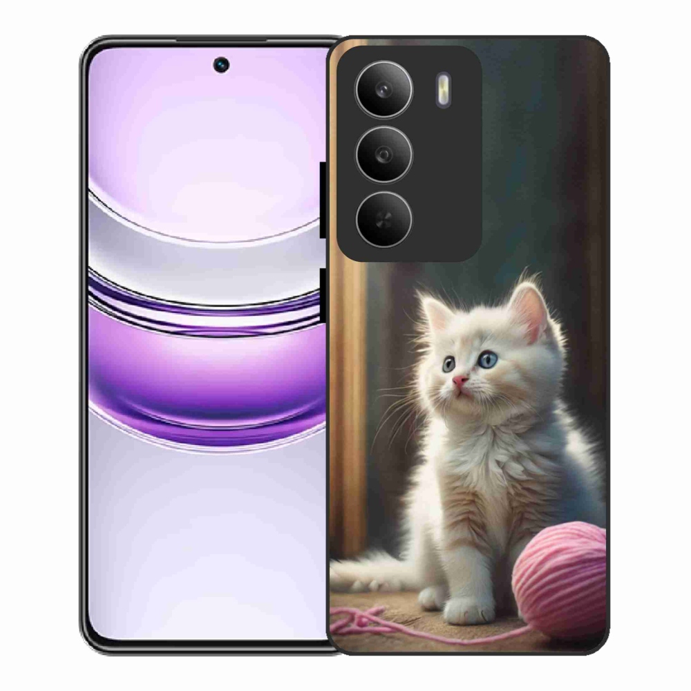 Gél borítás mmCase a Realme 14x 5G készülékhez - fehér cica 2