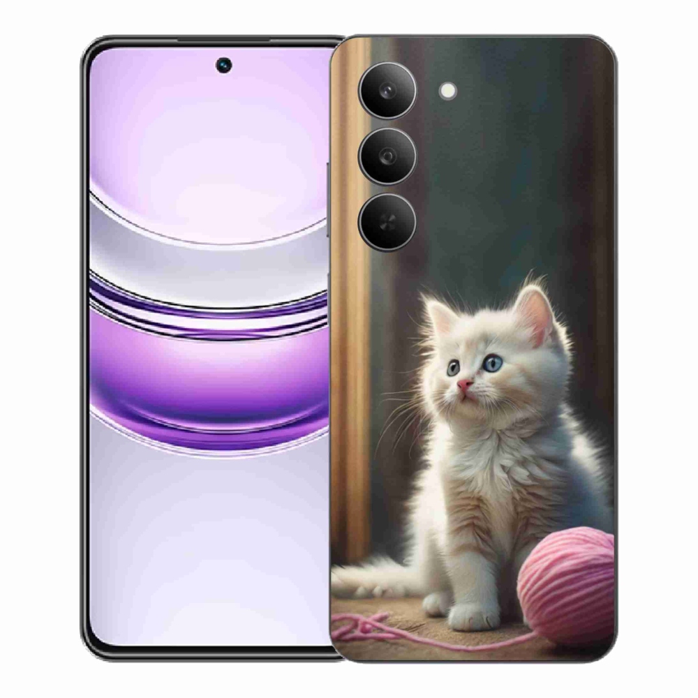 Gél borítás mmCase a Realme 14x 5G készülékhez - fehér cica 2