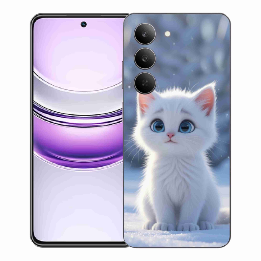 mmCase gél tok a Realme 14x 5G-hez – fehér cica 3