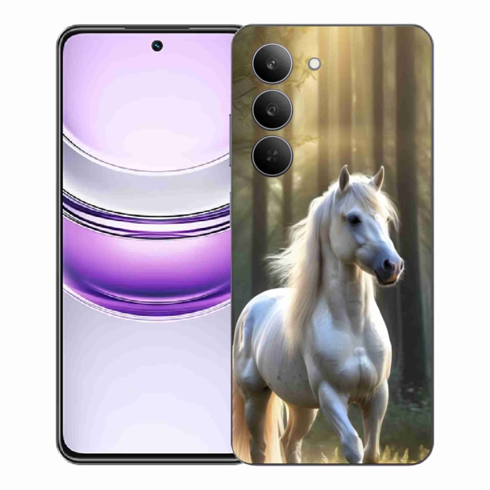 Zselés borítás mmCase a Realme 14x 5G készülékhez - fehér ló 3