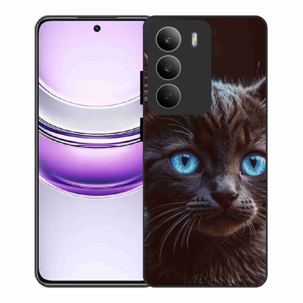 Gél borítás mmCase a Realme 14x 5G készülékhez - fekete cica 2