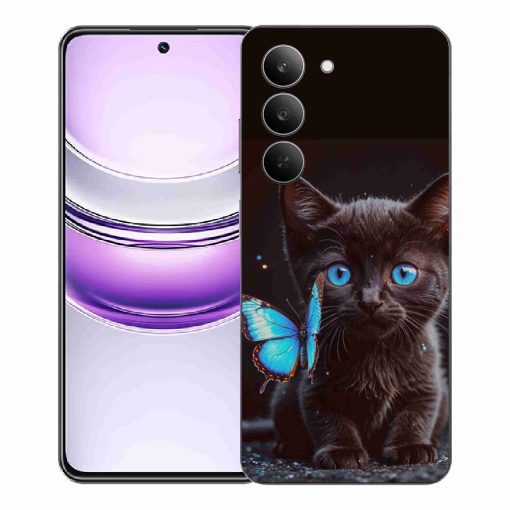 Gél borítás mmCase a Realme 14x 5G készülékhez - fekete cica 3