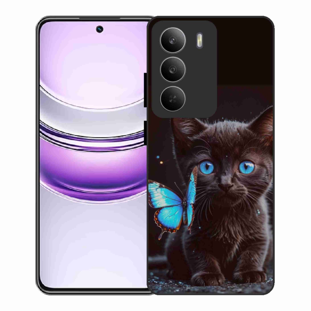 Gél borítás mmCase a Realme 14x 5G készülékhez - fekete cica 3