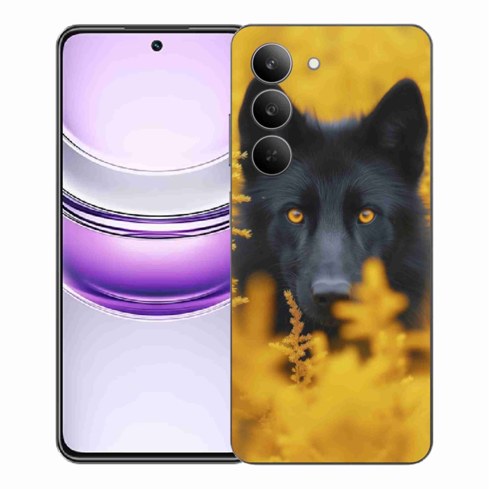 Zselés borítás mmCase a Realme 14x 5G készülékhez - fekete farkas 2