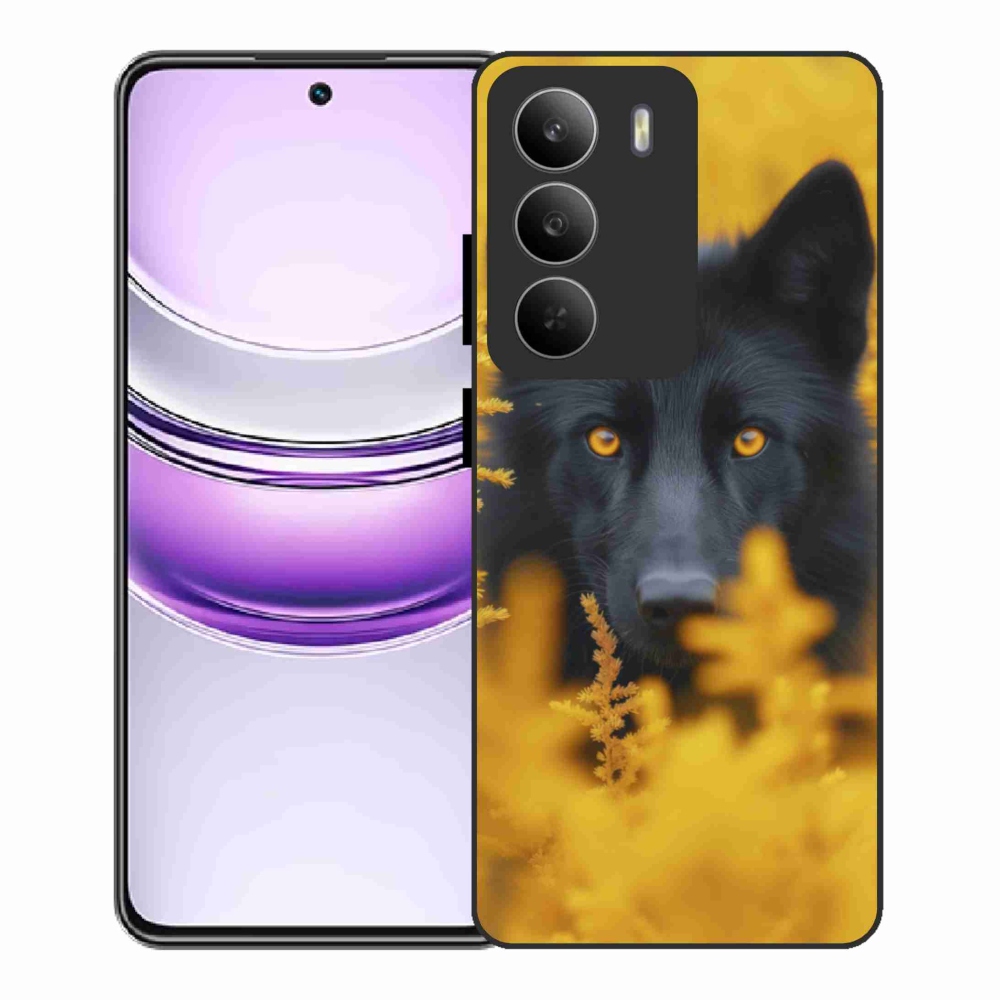 Zselés borítás mmCase a Realme 14x 5G készülékhez - fekete farkas 2