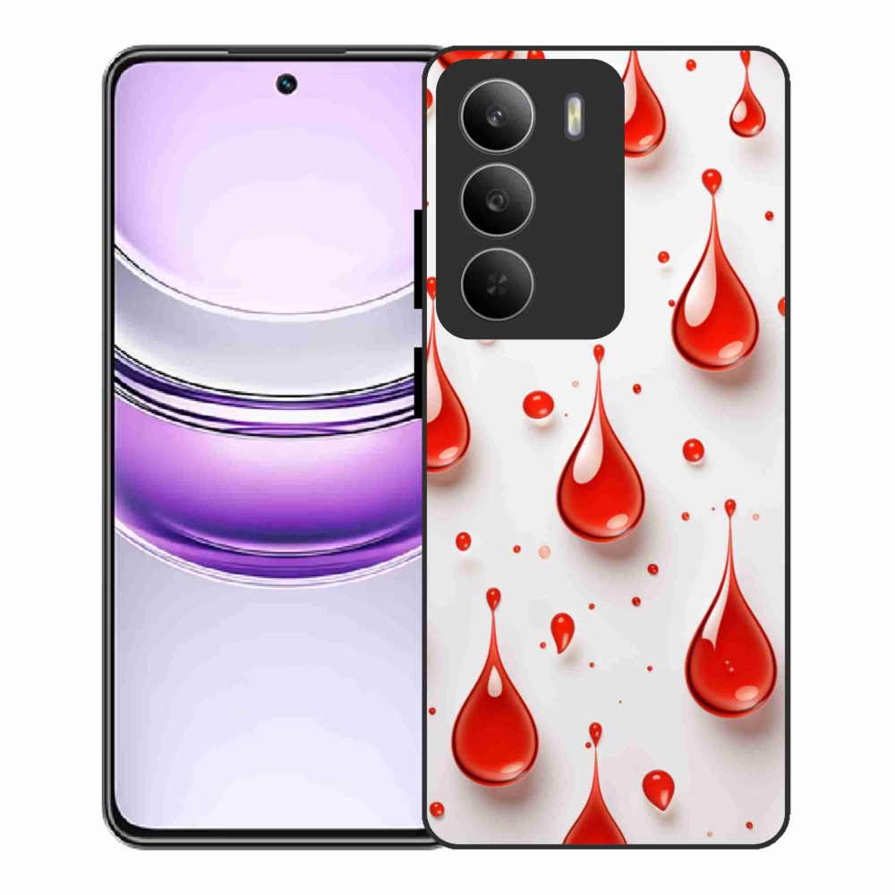 Zselés borítás mmCase a Realme 14x 5G készülékhez - piros cseppek