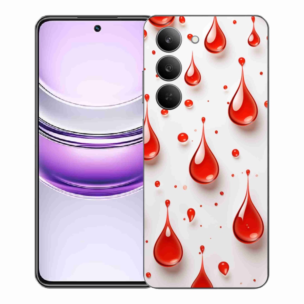 Zselés borítás mmCase a Realme 14x 5G készülékhez - piros cseppek