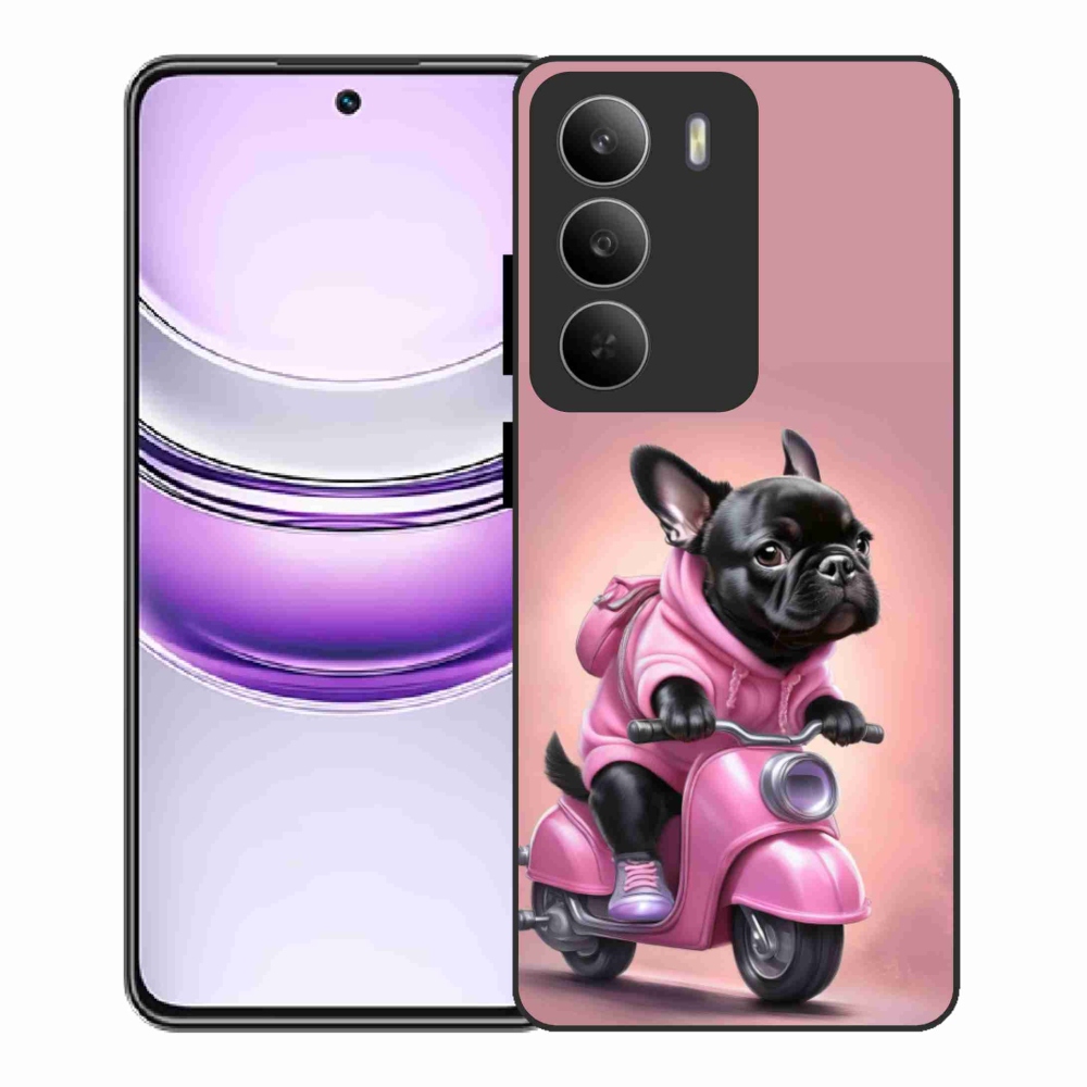 Gél borítás mmCase a Realme 14x 5G-hez - Francia bulldog a robogón