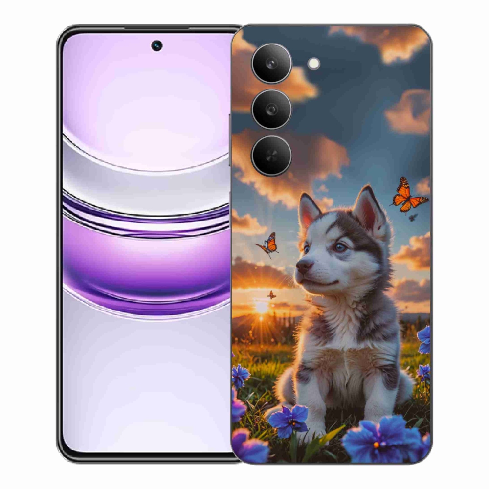 mmCase gél tok a Realme 14x 5G-hez – husky naplementekor
