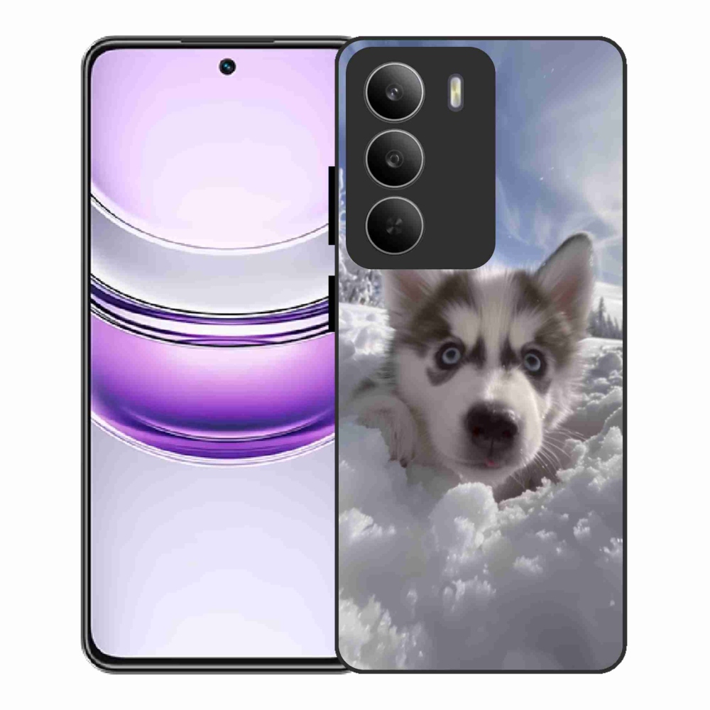 Gél borítás mmCase a Realme 14x 5G-hez - husky a hóban