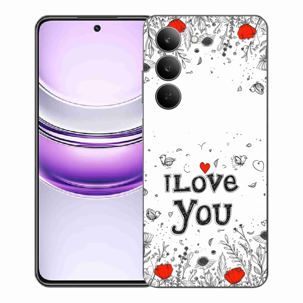 Gél borító mmCase a Realme 14x 5G készülékhez - Szeretlek fehér háttérrel