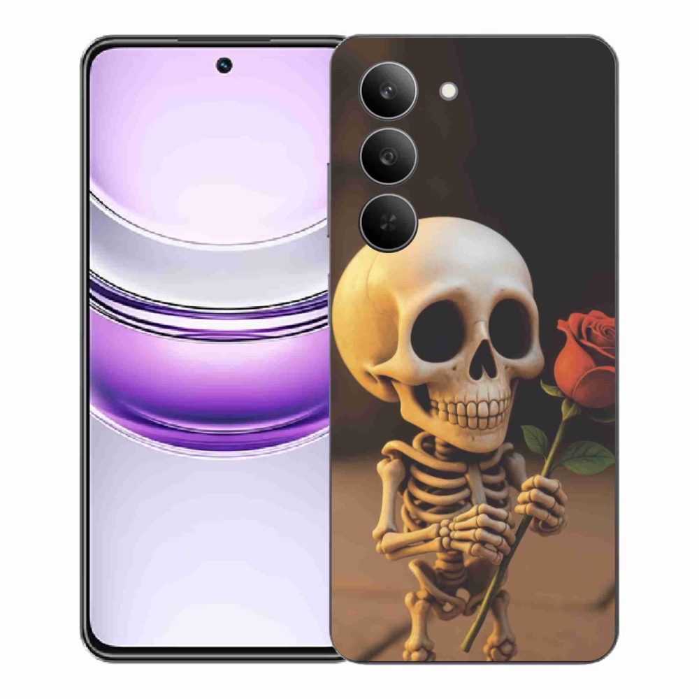 Gél borítás mmCase a Realme 14x 5G-hez - csontváz rózsával