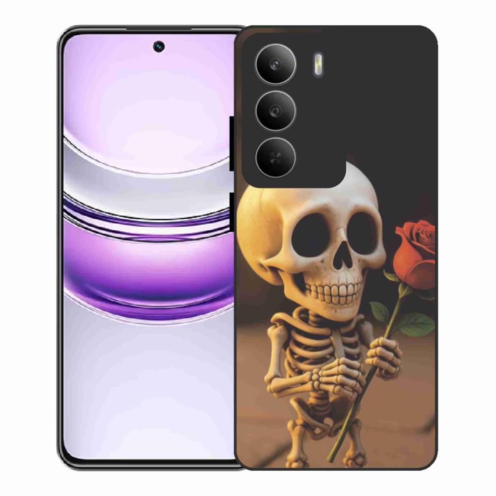 Gél borítás mmCase a Realme 14x 5G-hez - csontváz rózsával