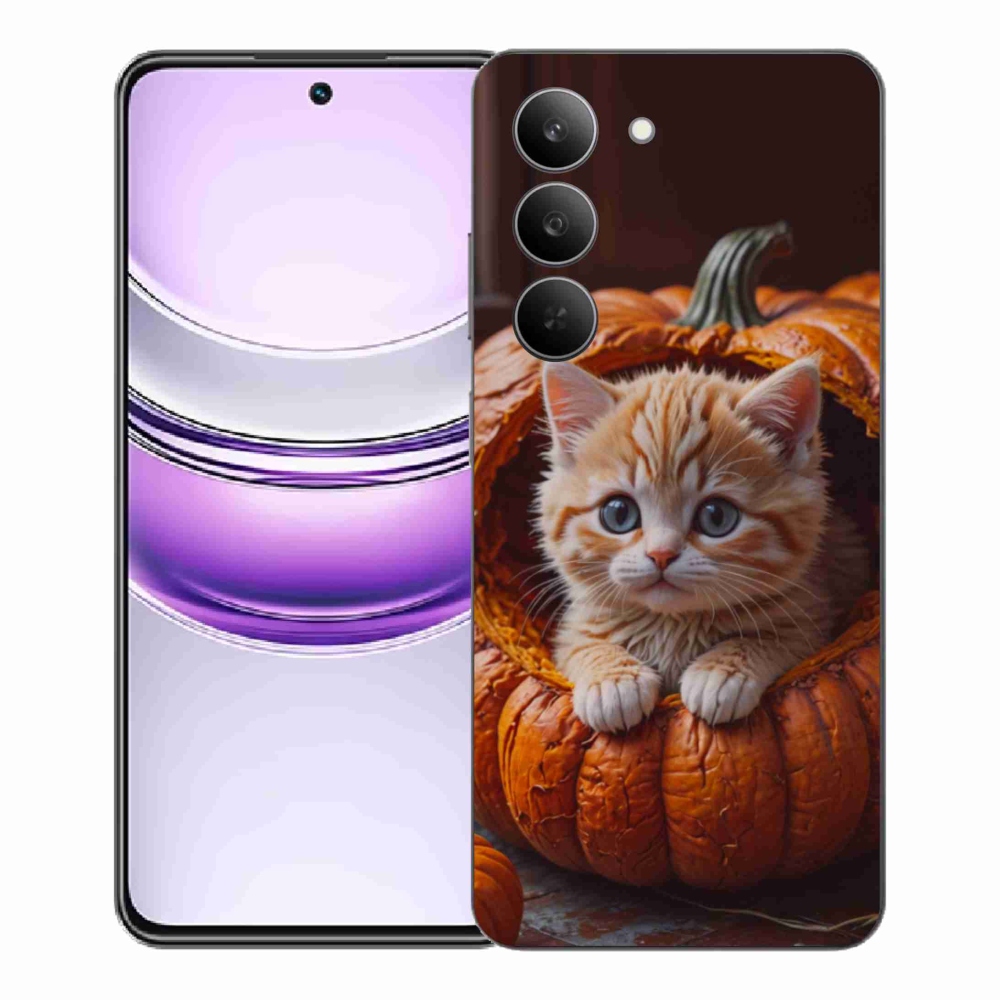 Gél borítás mmCase a Realme 14x 5G készülékhez - cica és tök 2