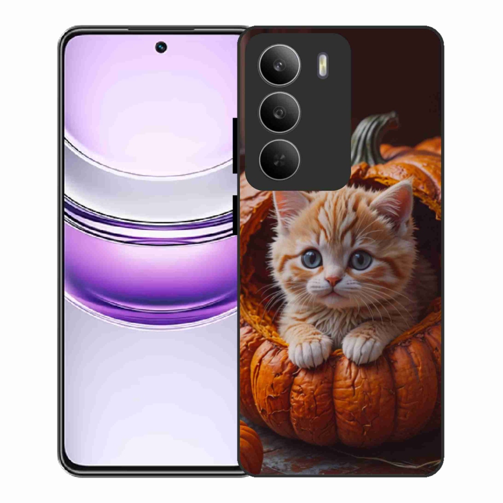 Gél borítás mmCase a Realme 14x 5G készülékhez - cica és tök 2