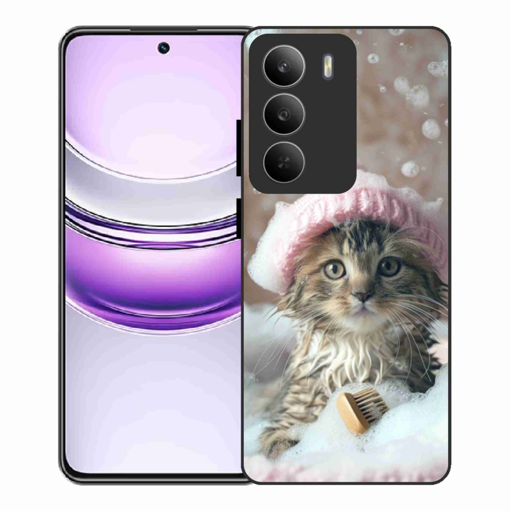 Gél borító mmCase a Realme 14x 5G-hez - cica és fürdő