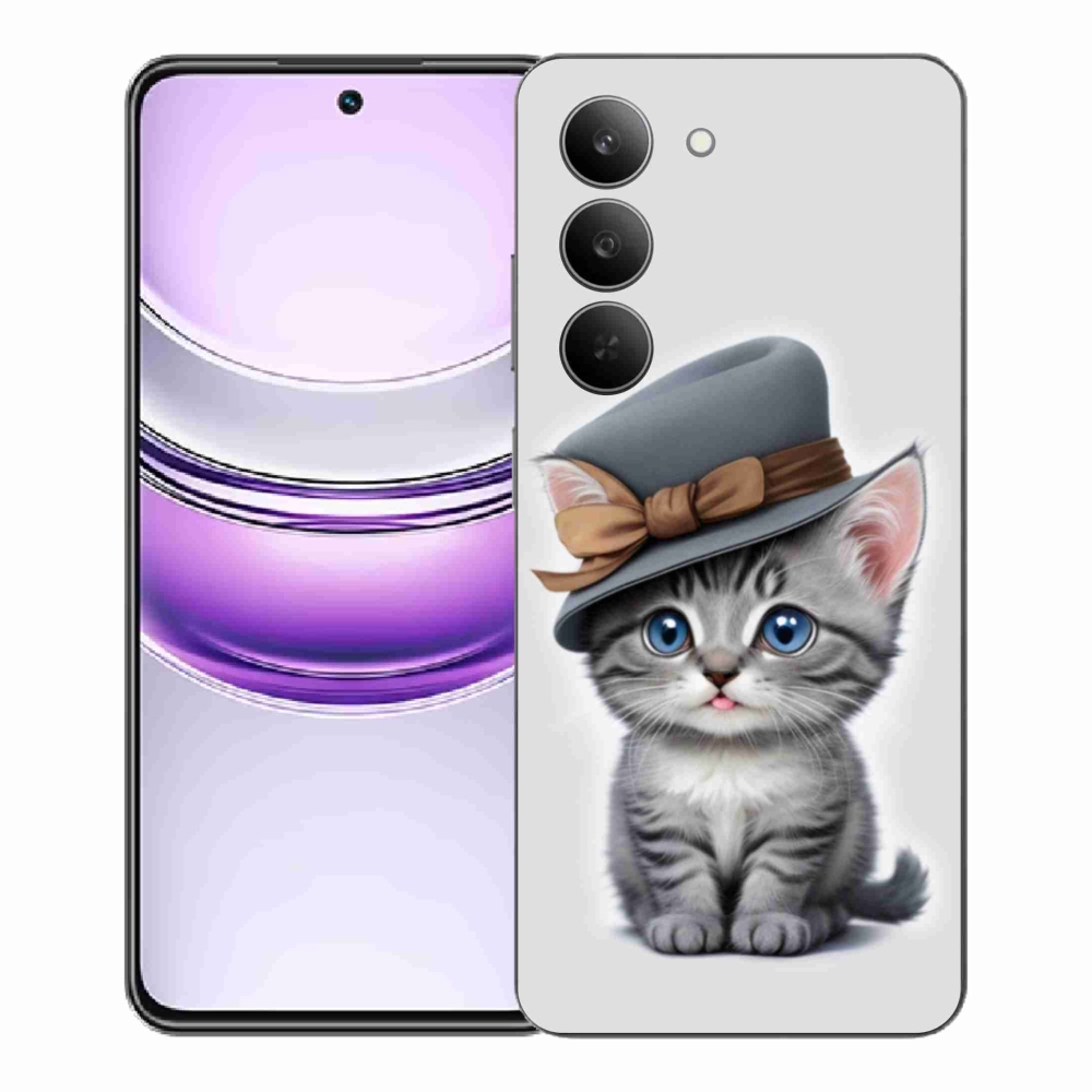 Gél borítás mmCase a Realme 14x 5G készülékhez - cica sapkával