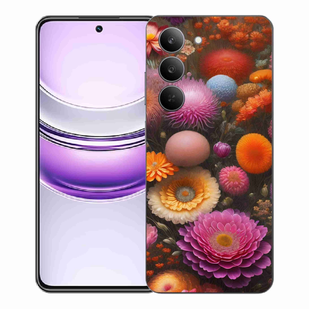 Gél borító mmCase a Realme 14x 5G számára - virágos kompozíció