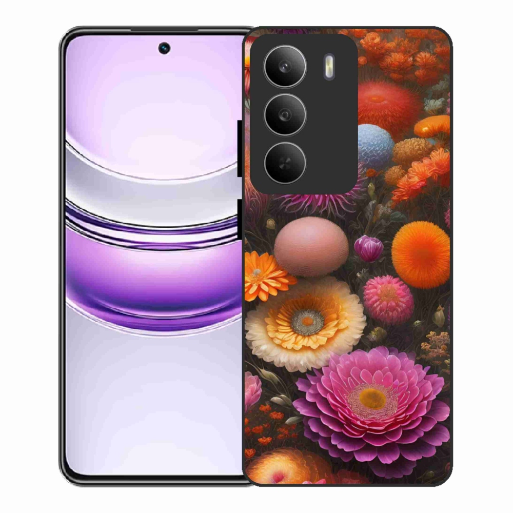 Gél borító mmCase a Realme 14x 5G számára - virágos kompozíció