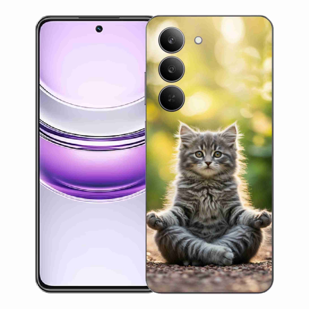 Gél borító mmCase a Realme 14x 5G készülékhez - meditáló cica