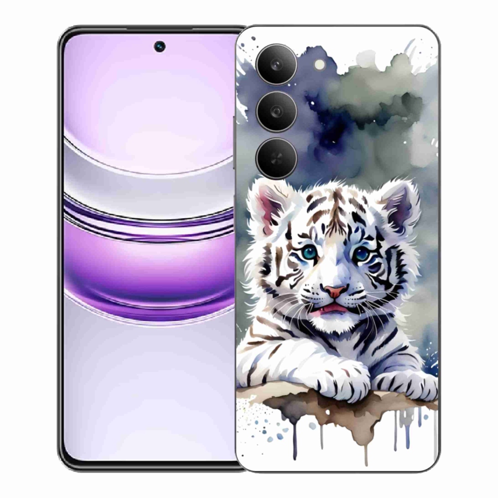 Gél borítás mmCase a Realme 14x 5G készülékhez - fehér tigriskölyök