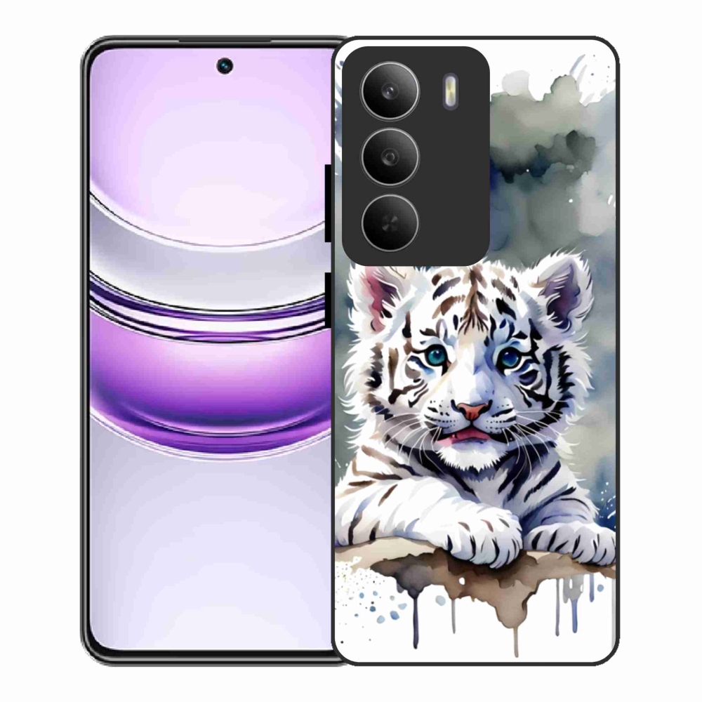 Gél borítás mmCase a Realme 14x 5G készülékhez - fehér tigriskölyök