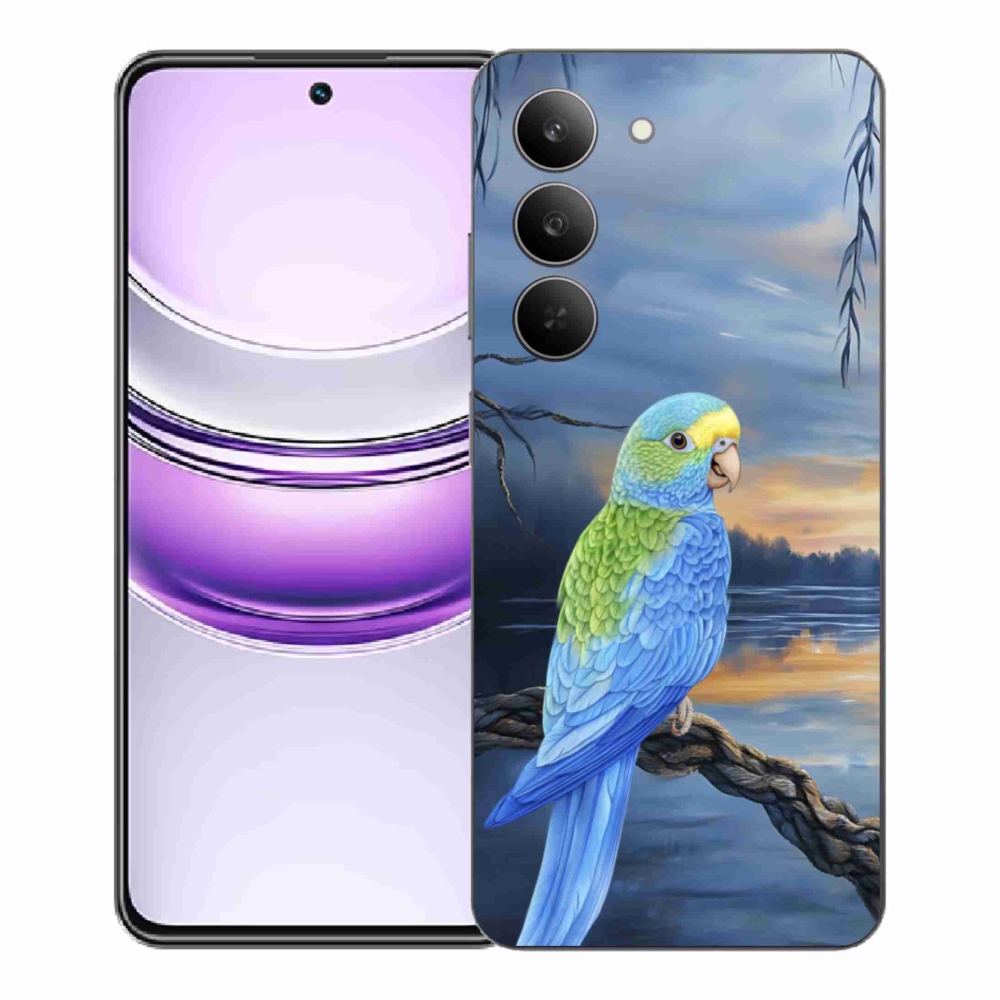 Zselés borítás mmCase a Realme 14x 5G készülékhez - kék papagáj