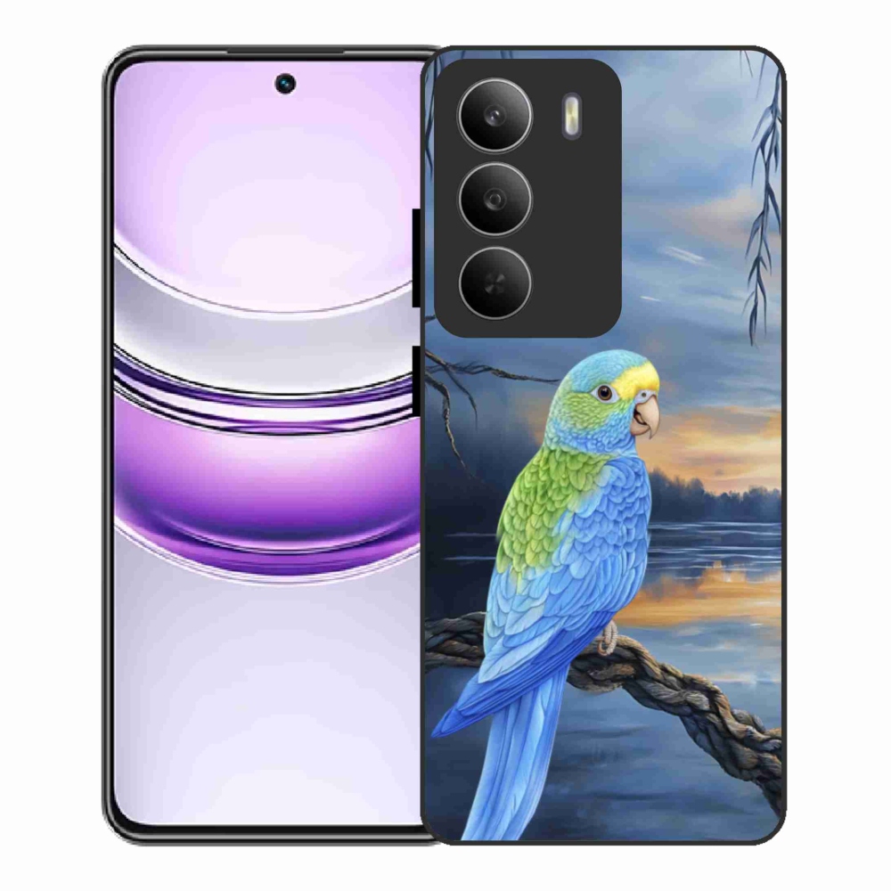 Zselés borítás mmCase a Realme 14x 5G készülékhez - kék papagáj